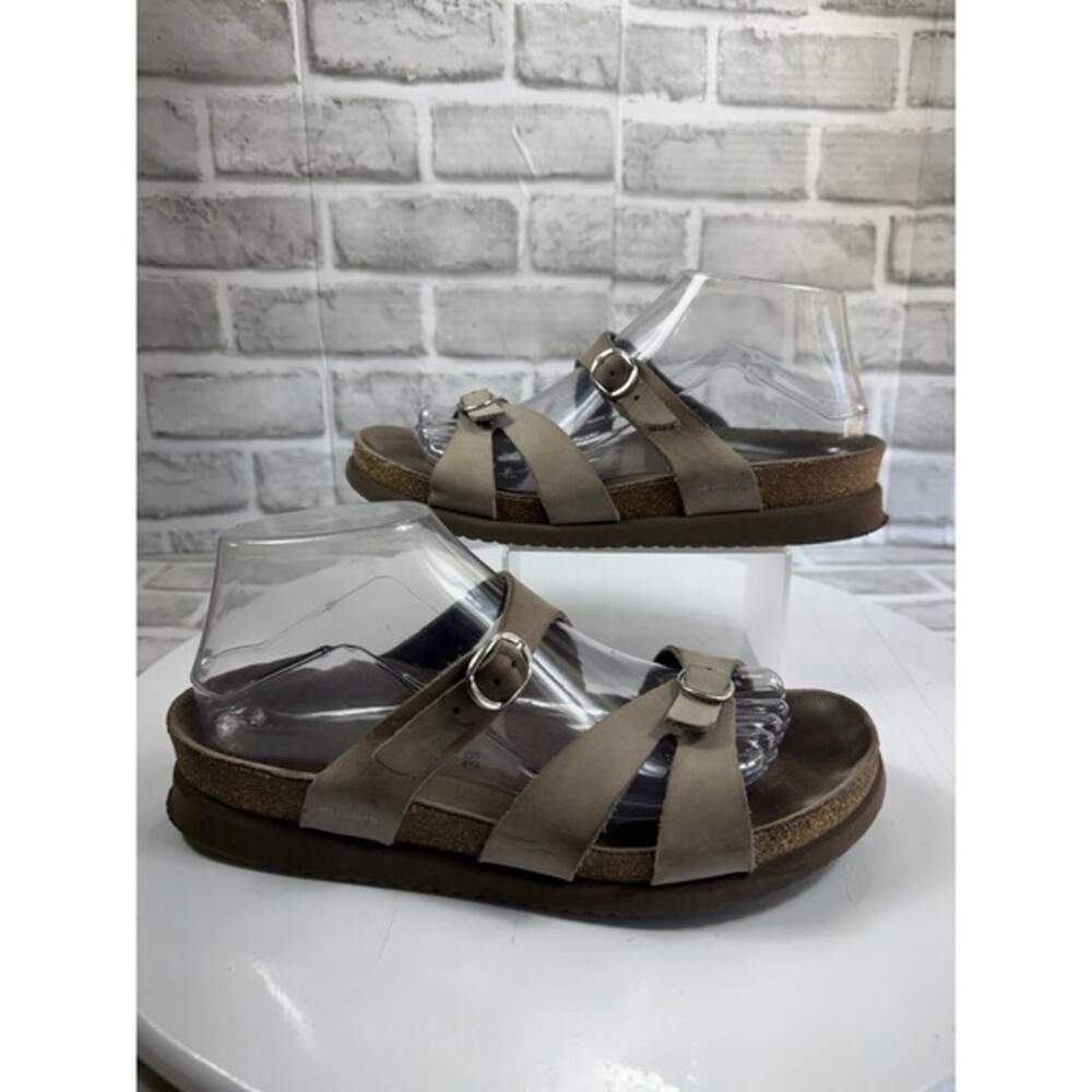 Mephisto Hannel Women's Size 39 Brown Nubuck Leather Cork Two Strap Sandals